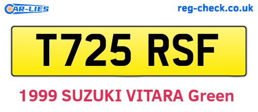 T725RSF are the vehicle registration plates.