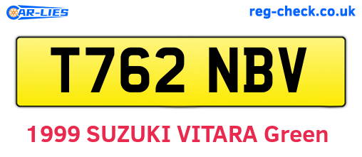 T762NBV are the vehicle registration plates.
