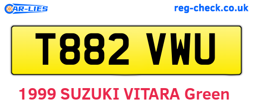 T882VWU are the vehicle registration plates.