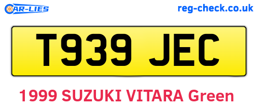 T939JEC are the vehicle registration plates.