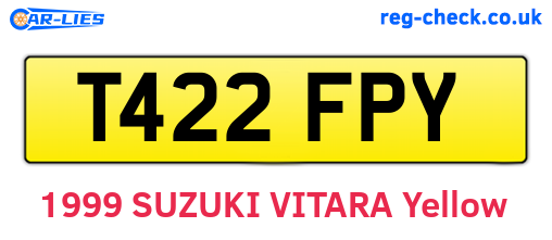 T422FPY are the vehicle registration plates.