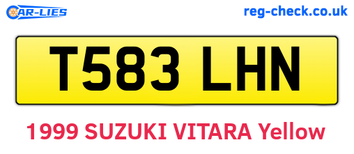 T583LHN are the vehicle registration plates.