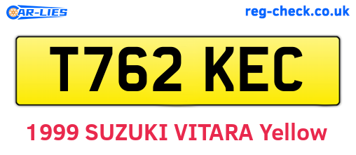 T762KEC are the vehicle registration plates.