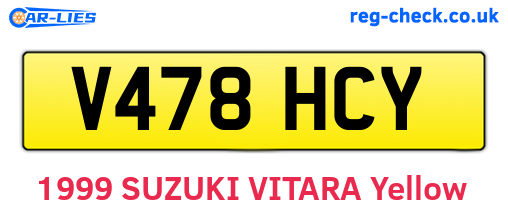 V478HCY are the vehicle registration plates.
