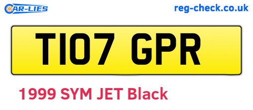 T107GPR are the vehicle registration plates.