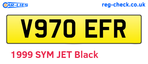 V970EFR are the vehicle registration plates.