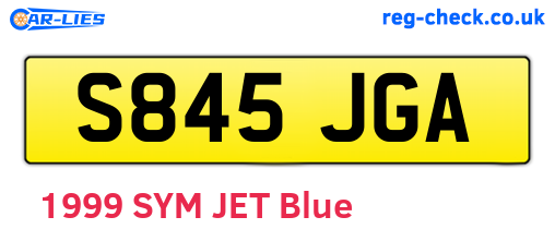S845JGA are the vehicle registration plates.