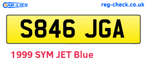 S846JGA are the vehicle registration plates.