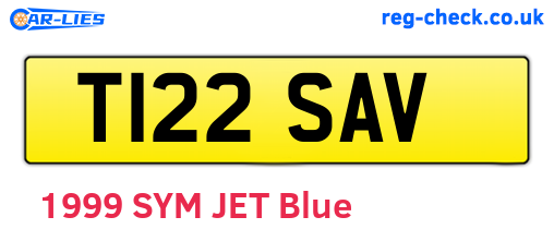 T122SAV are the vehicle registration plates.