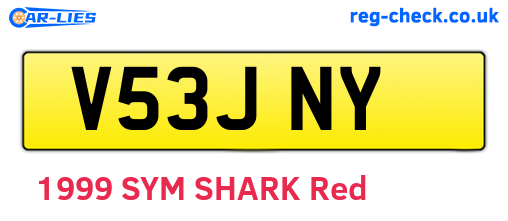 V53JNY are the vehicle registration plates.