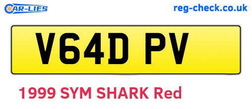 V64DPV are the vehicle registration plates.