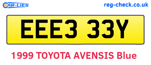 EEE333Y are the vehicle registration plates.