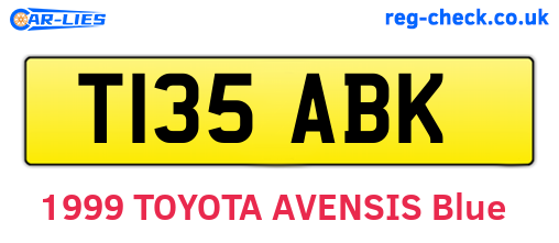 T135ABK are the vehicle registration plates.