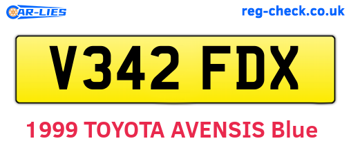 V342FDX are the vehicle registration plates.