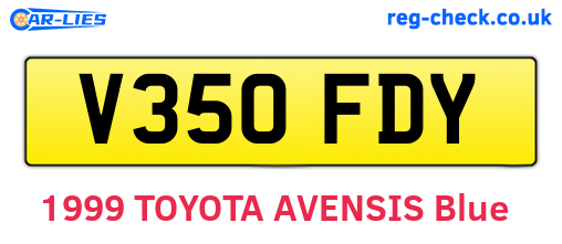 V350FDY are the vehicle registration plates.