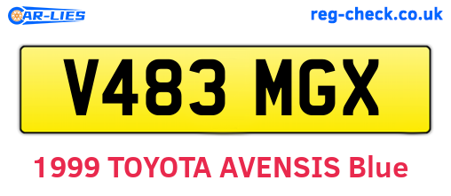 V483MGX are the vehicle registration plates.