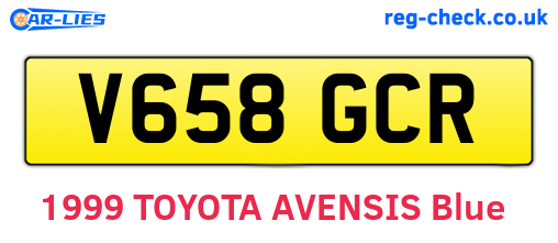 V658GCR are the vehicle registration plates.
