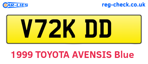 V72KDD are the vehicle registration plates.