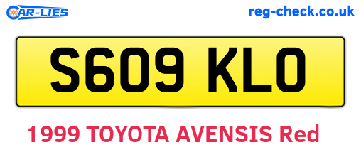 S609KLO are the vehicle registration plates.