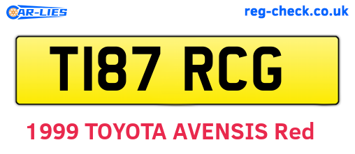 T187RCG are the vehicle registration plates.