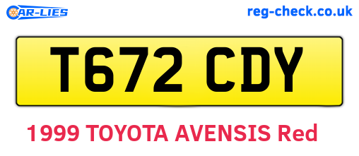 T672CDY are the vehicle registration plates.