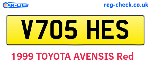 V705HES are the vehicle registration plates.