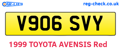 V906SVY are the vehicle registration plates.