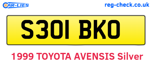 S301BKO are the vehicle registration plates.