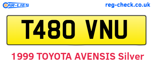 T480VNU are the vehicle registration plates.