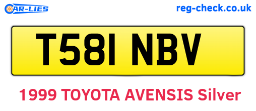 T581NBV are the vehicle registration plates.