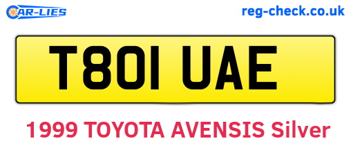 T801UAE are the vehicle registration plates.