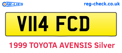 V114FCD are the vehicle registration plates.