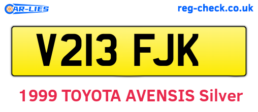 V213FJK are the vehicle registration plates.