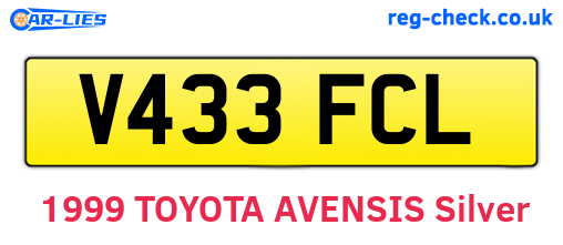 V433FCL are the vehicle registration plates.