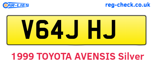 V64JHJ are the vehicle registration plates.