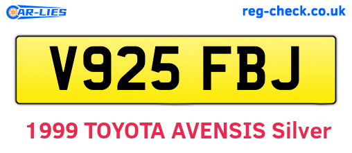 V925FBJ are the vehicle registration plates.