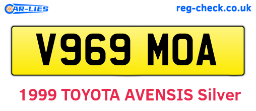 V969MOA are the vehicle registration plates.
