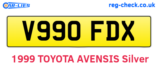 V990FDX are the vehicle registration plates.