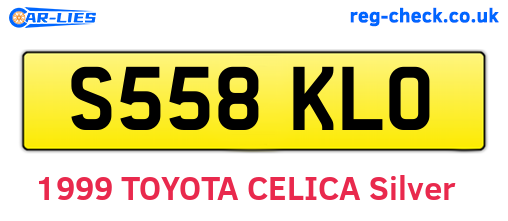 S558KLO are the vehicle registration plates.