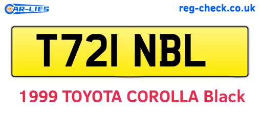 T721NBL are the vehicle registration plates.