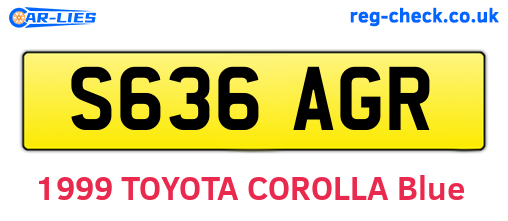 S636AGR are the vehicle registration plates.