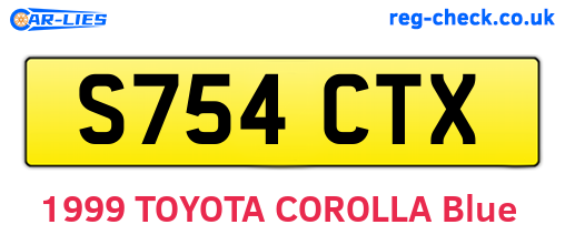 S754CTX are the vehicle registration plates.