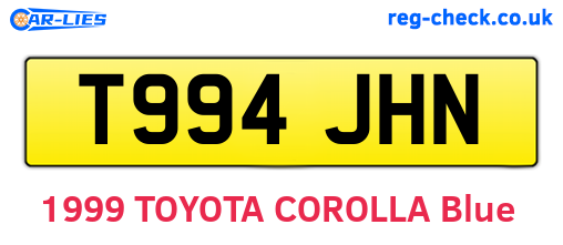 T994JHN are the vehicle registration plates.