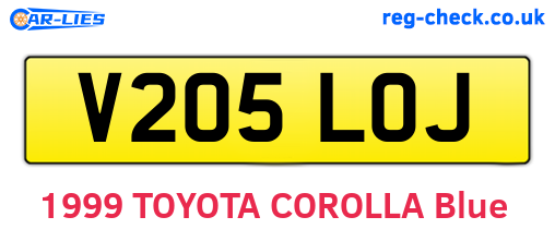 V205LOJ are the vehicle registration plates.