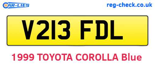 V213FDL are the vehicle registration plates.