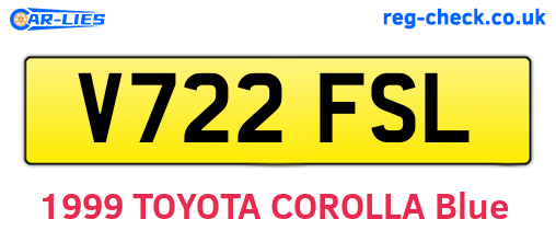 V722FSL are the vehicle registration plates.