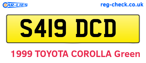 S419DCD are the vehicle registration plates.