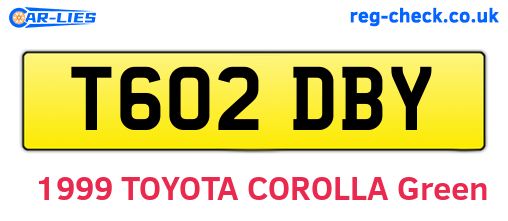 T602DBY are the vehicle registration plates.
