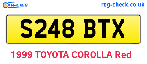 S248BTX are the vehicle registration plates.