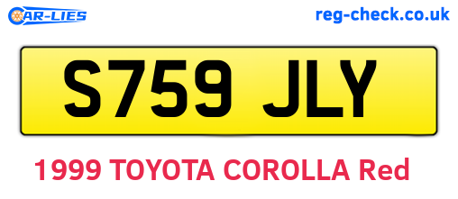 S759JLY are the vehicle registration plates.